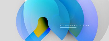 Soyut akışkan şekiller, canlı maviler, sarılar dinamik görüntüler yaratır. Modern tasarım elementleri hareket ve enerji.