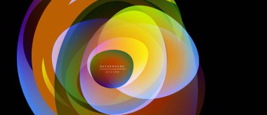 Soyut renkli tasarım. Eşmerkezli daireler canlı renkleri harmanlayarak dinamik görsel efekt yaratır. Modern, akıcı kompozisyon.