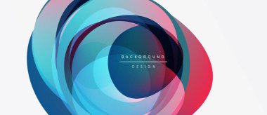 Soyut dairesel tasarım. Canlı renkler harmanlanarak, dinamik görsel efekt yaratır. Modern arkaplan ögesi, çeşitli projeler için uygun.