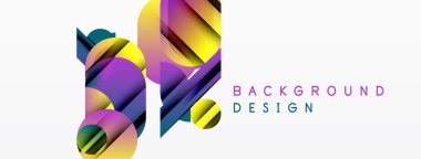 Soyut renkli şekiller örtüşüyor ve dinamik bir zemin oluşturuyor. Gradyan renkler harmanlanarak modern görsel cazibe sunuyor. Basit metin tamamlayıcıları tasarımı.