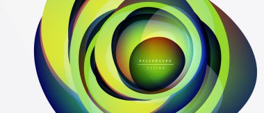 Soyut eşmerkezli çemberler, canlı renklerin karışımı. Modern tasarım enerjiyi, hareketi, derinliği çağrıştırıyor. Arkaplan özellikleri metin arkaplanı, tasarım.