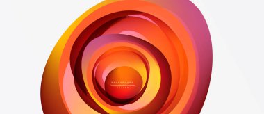 Soyut turuncu katmanlar dairesel tasarım yaratır. Sıcak tonlarda derinlik, hareket, modern estetik var. Arkaplanda metin arkaplan tasarımı.