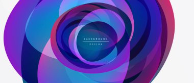 Soyut kıvrımlı katmanlar, canlı mor, mavi renkler. Modern tasarım öğesi, dinamik bileşim, temiz estetik. Arkaplan dokusu, dijital illüstrasyon.