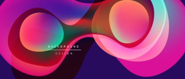 Soyut akışkan şekiller, canlı renklerin karışımı. Dinamik bileşim modern görsel etki yaratır. Tasarım elementleri hareket ve enerji önerir.