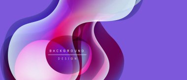 Soyut mor arkaplan. Üst üste binen şekiller dinamik görsel efekt yaratır. Modern tasarım elementleri pürüzsüz eğimler sunar.