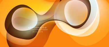 Soyut turuncu tasarım sonsuz sembolü andıran akış şekillerine sahiptir. Gradyan renkler dinamik görsel efekt yaratır. Modern arkaplan ögesi.