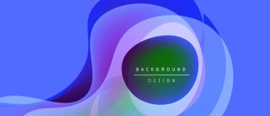 Soyut sıvı şekilleri, canlı maviler, morlar, yeşiller. Metin arkaplanı ve tasarımı olan modern tasarım ögesi. Yumuşak gradyanlar dinamik görsel oluşturur.