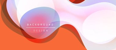 Soyut sıvı şekiller, canlı renklerin karışımı. Modern tasarım elementleri dinamik bileşim yaratır. Arkaplanda yumuşak eğimler, pürüzsüz geçişler yer alıyor.