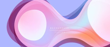 Soyut sıvı şekiller, pastel renklerin karışımı. Yumuşak eğimler dinamik bileşim yaratır. Arka planlar için modern tasarım ögesi.