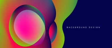 Soyut renkli şekiller çakışıyor. Canlı gradyanlar dinamik görsel efekt yaratır. Arkaplan ve sunumlar için uygun modern tasarım.