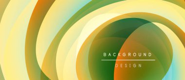 Soyut tasarım katmanlı kıvrımlar, canlı renkler içerir. Gradyan gölgeler dinamik görsel efekt yaratır. Modern, akıcı kompozisyon.