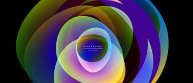 Soyut renkli katmanlar dinamik dairesel tasarım yaratır. Canlı gradyanlar harmanlanarak modern arkaplan oluşturur. Metin arkaplan tasarımı okur.