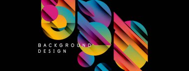 Soyut renkli tasarım. Geometrik şekiller, dinamik görsel efekt oluşturur. Çeşitli projeler için modern arkaplan.