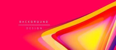 Soyut enerjik tasarım. Üst üste binen katmanlar dinamik görsel efekt yaratır. Parlak renkler harmanlanır, modern arkaplan oluşturulur.