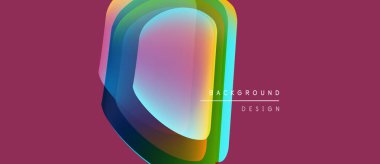 Soyut geometrik şekiller örtüşüyor, canlı renk eğimleri yaratıyor. Geçmişi morumsu. Tasarım modern, dinamik hissettiriyor..