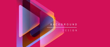 Soyut geometrik şekiller canlı pembe arka planla örtüşür. Modern tasarım elementleri dinamik görsel ilgi yaratır. Metin arkaplan tasarımı okur.