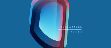 Soyut katmanlı şekiller dinamik görsel efekt yaratır. Mavi gradyan arka plan modern tasarım elementlerini geliştirir. Minimalist metin ince markalaşma ekler.