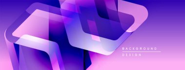 Soyut mor arkaplan. Geometrik şekiller örtüşür, dinamik görsel efekt yaratır. Dijital projeler için modern tasarım.