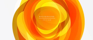 Soyut turuncu katmanlar dinamik dairesel desen oluşturur. Parlak gradyanlar hareketi, enerjiyi, modern tasarımı, estetiği önerir.