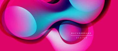 Soyut sıvı şekilleri, canlı pembeler, maviler dinamik arkaplan oluşturur. Modern tasarım, pürüzsüz eğimler görsel ilgi sunar.