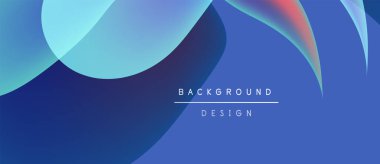 Soyut mavi arkaplan özellikleri üst üste biniyor. Gradyan renkler dinamik görsel efekt yaratır. Metin arka plan tasarımı okur. Modern, minimalist stil.