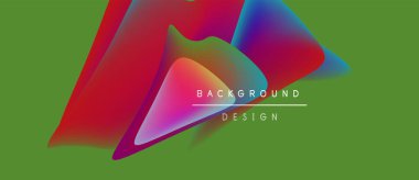 Soyut renkli şekiller limon arka planına hakim. Metin arka plan tasarımı okur. Modern sıvı formları dinamik görsel etki yaratır.