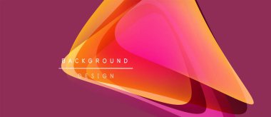 Soyut şekiller örtüşüyor, canlı gradyanlar yaratıyor. Pembe, turuncu renkler tasarımda baskın. Metin arka plan tasarımı okur. Modern estetik.