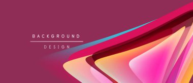 Soyut arkaplan canlı katmanlar, gradyanlar içerir. Pembe, turuncu renkler dinamik görsel efekt yaratır. Modern tasarım ögesi.