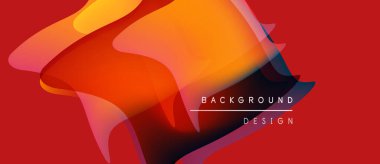 Soyut akıcı şekiller, canlı turuncu, kırmızı renkler. Modern tasarım elementleri dinamik görsel etki yaratır. Metin arkaplan tasarımı okur.