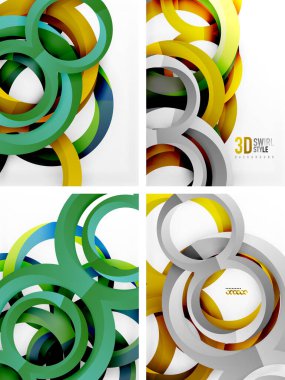 Soyut renkli halkalar, girdap şekilleri. Modern tasarım elementleri, dinamik kompozisyonlar, canlı gradyanlar.