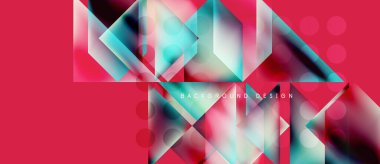 Soyut geometrik tasarım. Canlı pembe, turkuaz gradyanlar dinamik kompozisyon oluşturur. Dijital projeler için modern arkaplan.