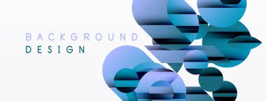 Soyut şekiller örtüşür, dinamik görsel etki yaratır. Mavi, lavanta renkleri beyaz alana hükmediyor. Modern tasarım ögesi.