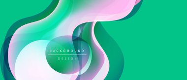 Soyut sıvı şekiller, canlı renkler, modern tasarım. Arkaplanda akan çizgiler, gradyanlar, deniz mavisi, pembe renkler var. Minimalist estetik.