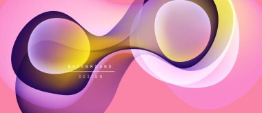 Soyut akışkan şekiller, canlı renkler, pembe arka plan. Modern tasarım elementleri dinamik görsel etki yaratır. Yumuşak gradyanlar zarif kompozisyon sunar.