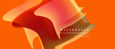 Soyut turuncu tasarım katmanlı şekiller, gradyanlar içerir. Metin arka plan tasarımı okur. Sıcak tonlar kompozisyona hakim.