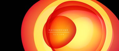 Soyut eşmerkezli çemberler, sıcak renkler baskın gelir. Gradyan etkisi derinlik yaratır, metin arka plan tasarımı okur. Modern, basit görsel.