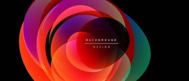 Soyut renkli katmanlar dinamik görsel efekt yaratır. Gradyan renkler harmanlanır, akıcı şekiller oluşur, modern tasarım elementi.