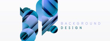 Soyut geometrik şekiller örtüşerek dinamik mavi gradyan bileşimi oluşturur. Özgeçmiş ve sunumlar için uygun minimalist tasarım.