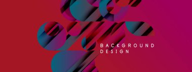 Soyut geometrik şekiller canlı kırmızı arka planla örtüşür. Modern tasarım elementleri dinamik görsel doku oluşturur. Kalın renkler, mevcut gradyanlar.