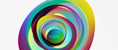 Renkli eşmerkezli çemberler dinamik soyut tasarım yaratır. Titreşimli gradyanlar karışıyor, girdap şeklinde tünel efekti oluşturuyor. Modern, minimalist estetik.