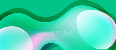 Soyut sıvı şekiller, canlı yeşil renkler, yumuşak pembe aksanlar. Modern tasarım, pürüzsüz eğimler dinamik kompozisyon yaratır. Arkaplan dokusu.