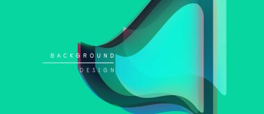 Soyut tasarım, akıcı şekiller, canlı turkuaz arka plan. Modern estetik, katmanlı elementler derinlik yaratır, görsel ilgi.