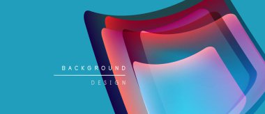 Soyut katmanlar canlı bir görsel etki yaratır. Mavi gradyanlar kırmızı ve mor renklerle harmanlanır. Modern tasarım elementleri derinlik ve hareket.