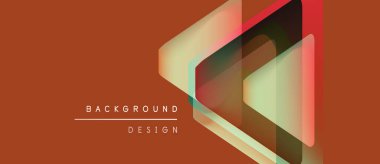 Soyut geometrik şekiller üst üste binerek katmanlı görsel efekt yaratır. Sıcak turuncu arka plan tasarım elementlerini tamamlar. Minimalist stil.