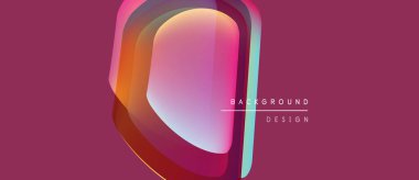 Soyut geometrik şekil, canlı renkler, pembe arkaplan. Modern tasarım ögesi, katmanlı efekt, düz gradyanlar mevcut.