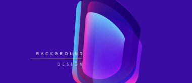 Soyut mor tasarım katmanlı harf biçimi. Renkler derinlik yaratır, modern estetik. Minimalist metin görsel ögeyi tamamlar.