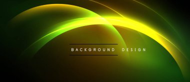 Soyut sarı, yeşil ışık çizgileri. Karanlık arka plan dinamik görsel efekt yaratır. Metin arka plan tasarımı okur. Basit, modern estetik..