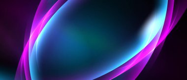Soyut arkaplan dalgalı kıvrımlar, canlı mor, mavi renkler. Pürüzsüz gradyanlar dinamik görsel efekt yaratır. Modern tasarım.