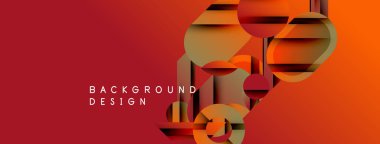 Soyut geometrik şekiller örtüşerek dinamik kırmızı turuncu arka plan oluşturur. Metin arka plan tasarımı okur. Modern, minimalist estetik.