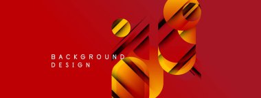 Dinamik kırmızı arkaplan geometrik şekiller, gradyanlar, üst üste binen katmanlar içerir. Modern tasarım elementleri görsel ilgi yaratır.